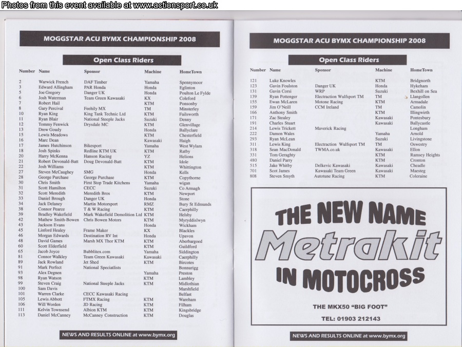 Event programme page